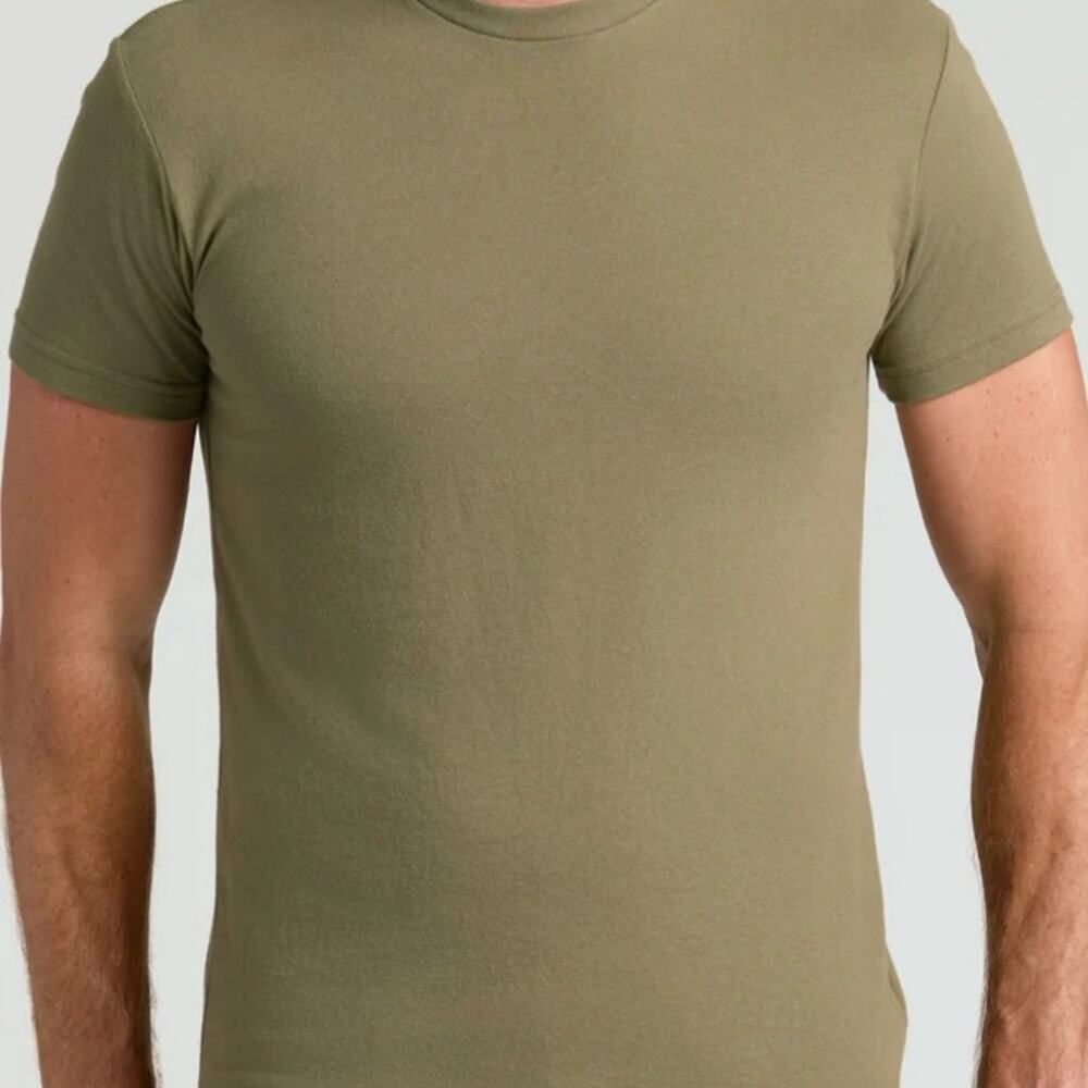 True Classic Premium Fitted Olive Green Crew Neck Men's T-Shirt Cotton Blend 2XL